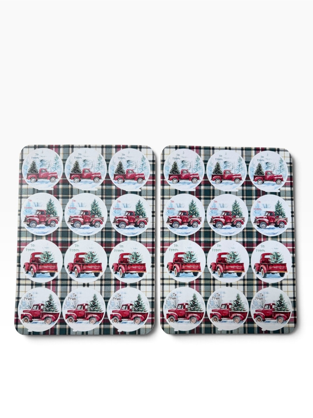 Christmas Holiday Red Farm Truck Gift Tags - Set of 24